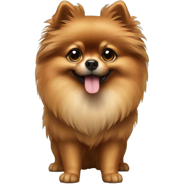 Brown Pomeranian dog standing  emoji