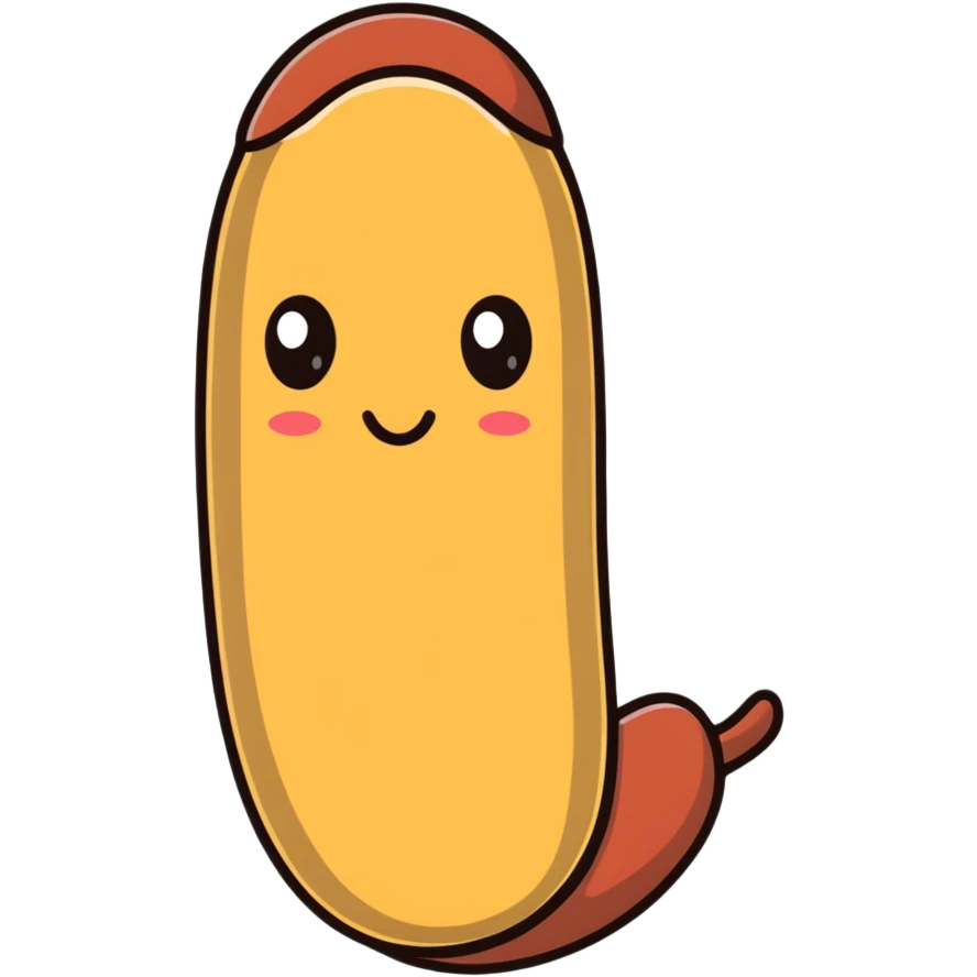 sausage with a sad face emoji