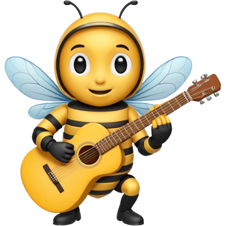 bee playing guitar emoji