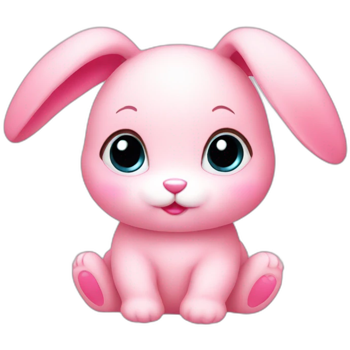 Cute pink baby bunny emoji