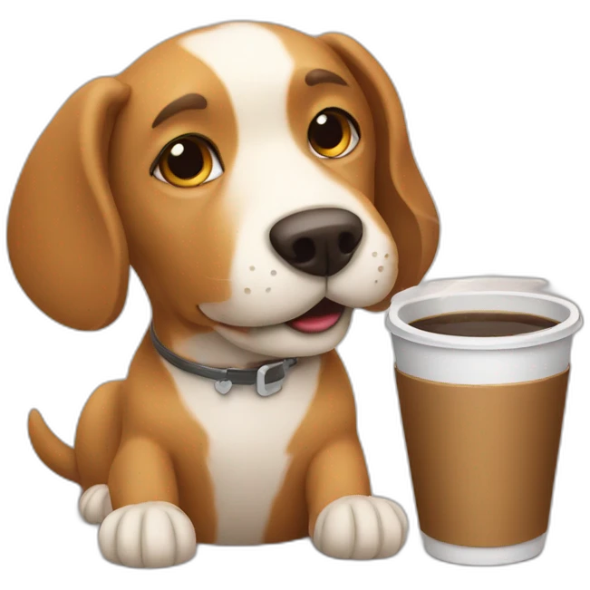 dog drinks coffee emoji