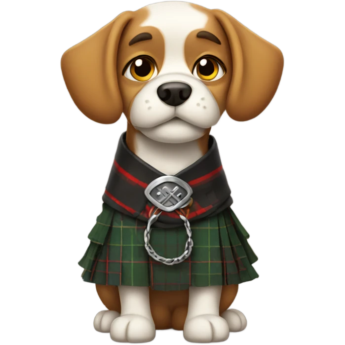 Dog wearing a kilt emoji