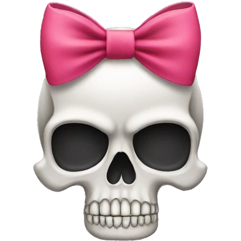 skull emoji with bow emoji