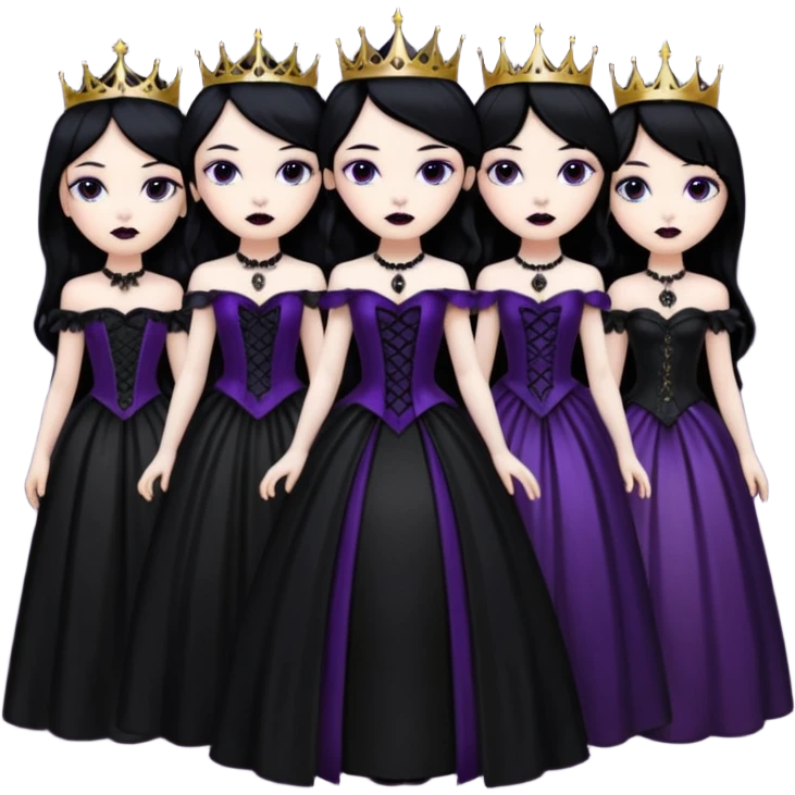 black haired goth princesses emoji