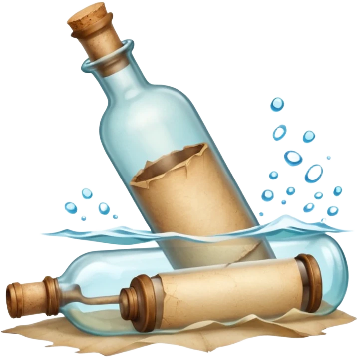 I want a message in a bottle like a letter rolled up, put into a bottle that you would put into the sea emoji