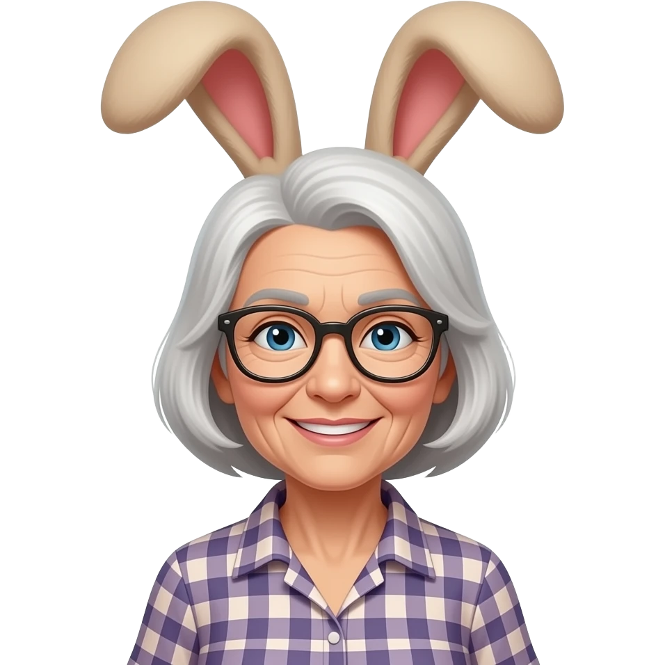 Old women bunny ladypower emoji