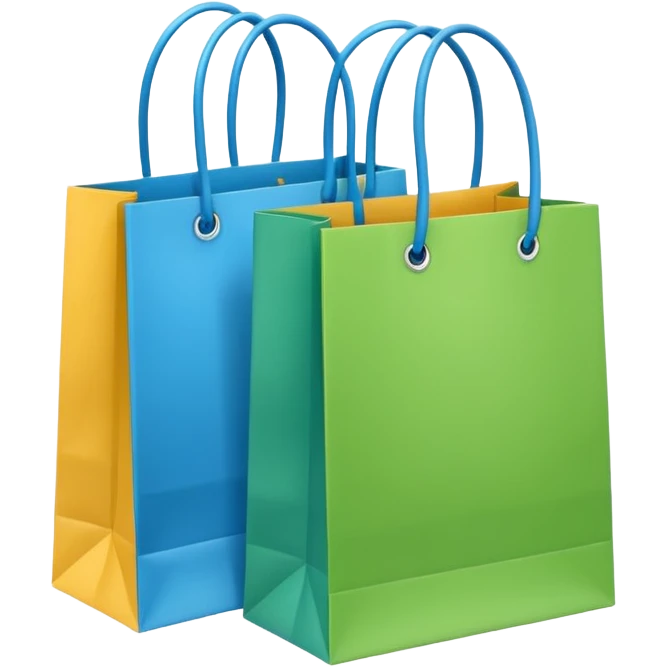 2 beautiful shopping bag emoji