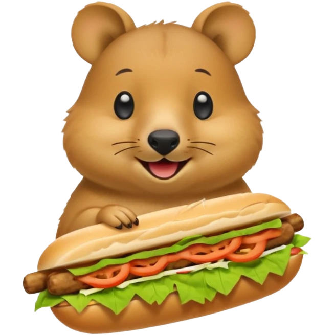 quokka eating bahn mi emoji