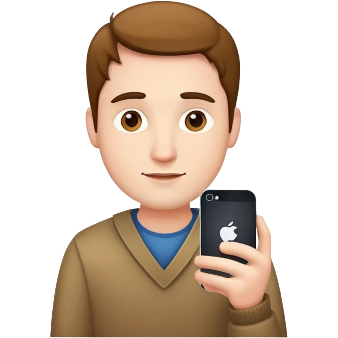 A man with his iphone emoji