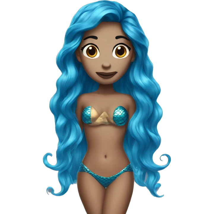 Blue mermaid black hair emoji