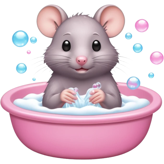 Rat taking a bubbly bath emoji