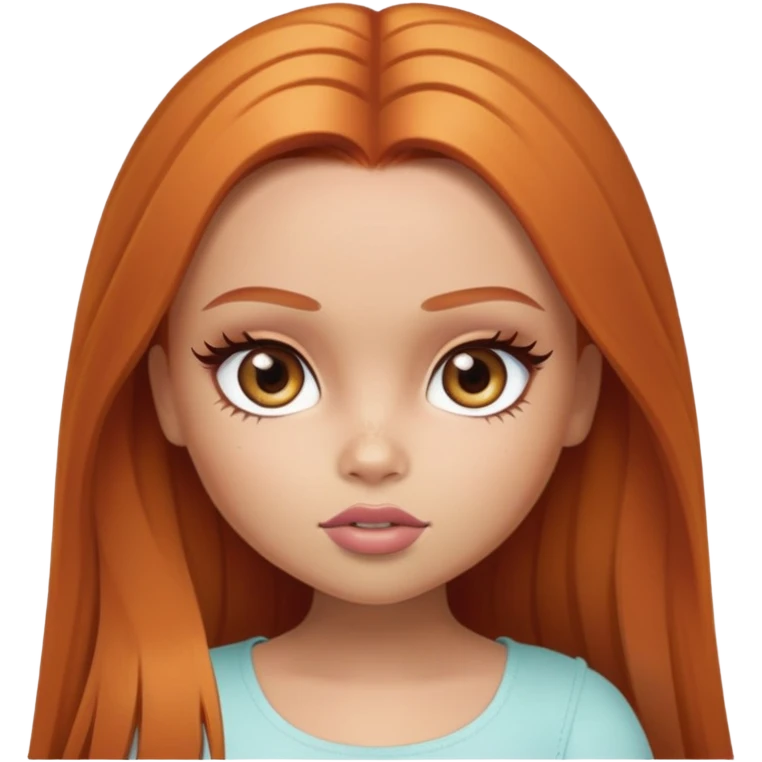 pretty bratz baddie, ginger, hazel color eyes, light skin, straight hair emoji
