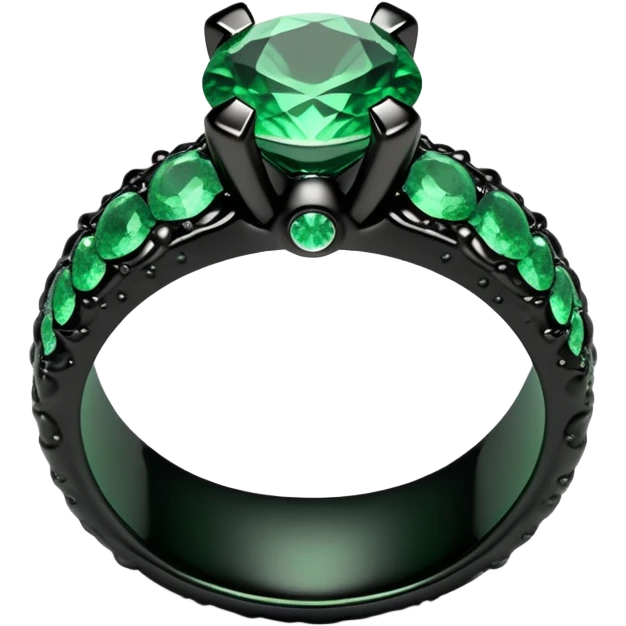 black and green horror goopy engagement ring emoji