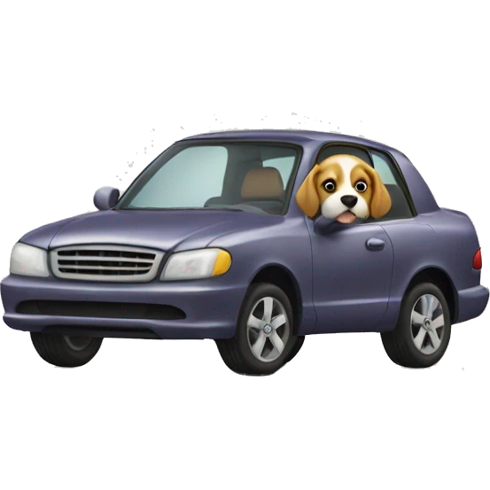 Dog driving a car  emoji