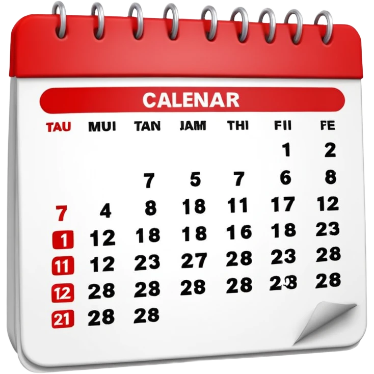 I want to generate a 3d image to show a calendar emoji