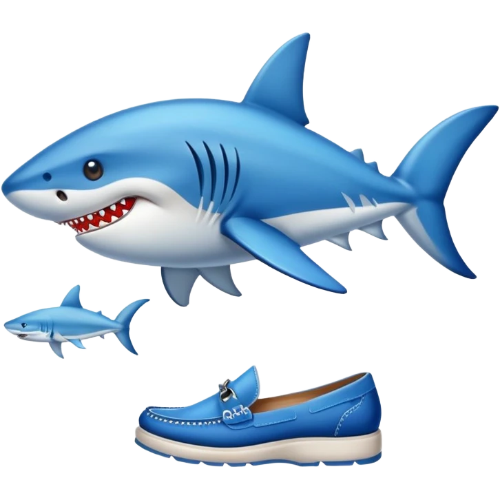 Tiburón con zapatos azules emoji