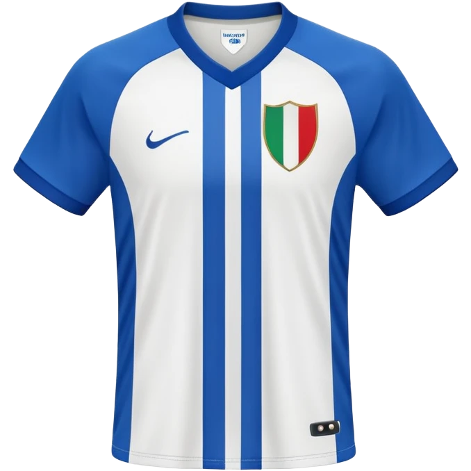 White and blue striped soccer jersey, Italian football team style emoji