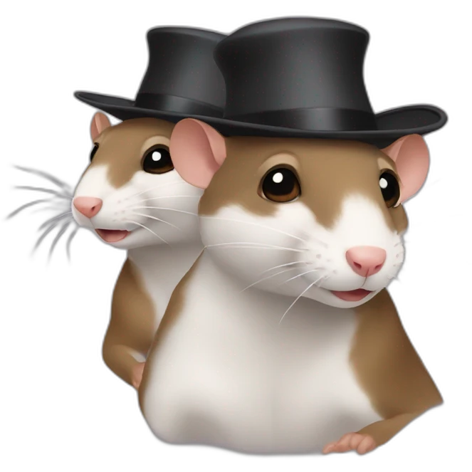 2 rats in hats emoji