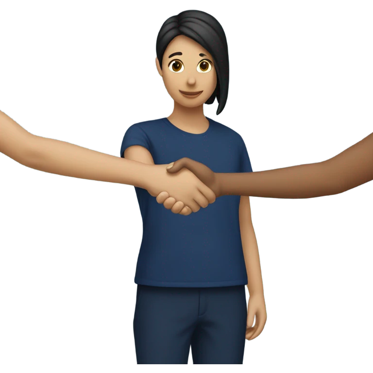 
handshake dark blue clothes emoji