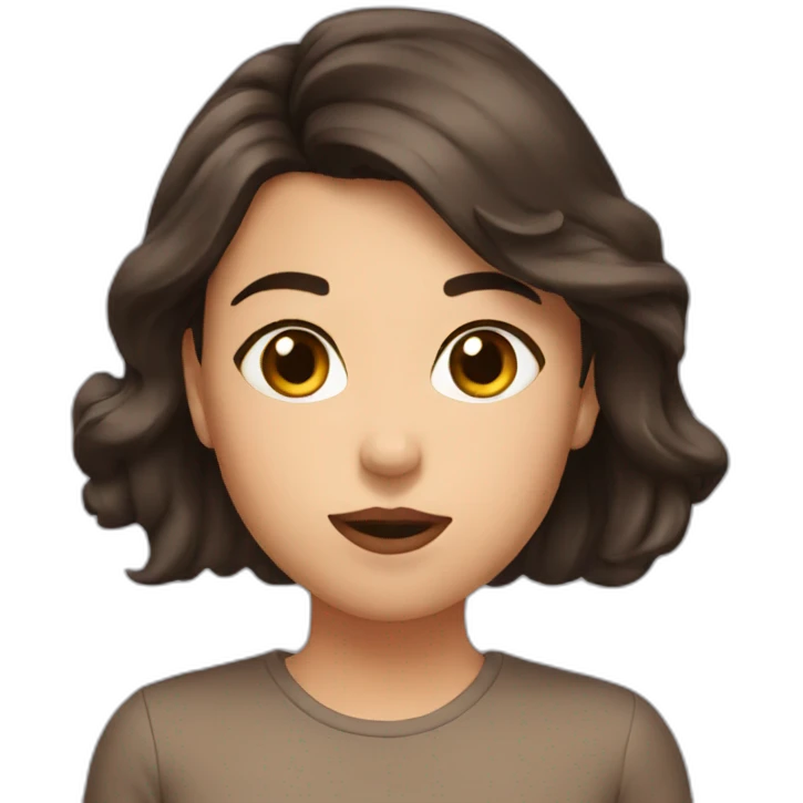 Brunette sending kisses emoji