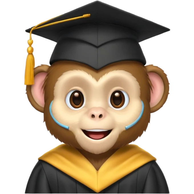 graduating monkey emoji