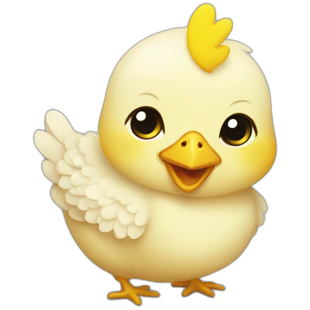 Chicken baby with yellow heart emoji