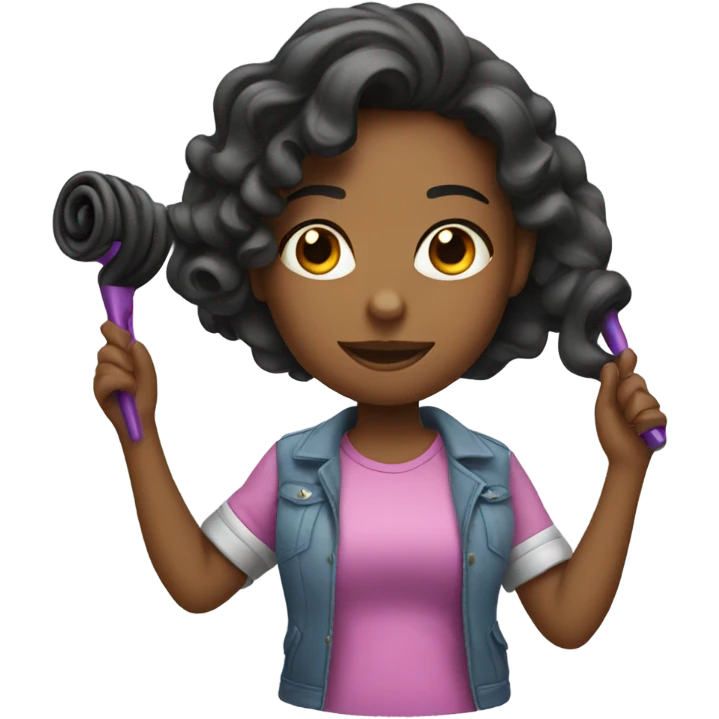 girl curling her hair  emoji