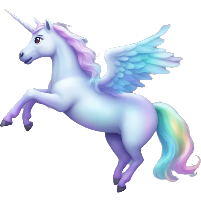 Iridescent flying unicorn emoji