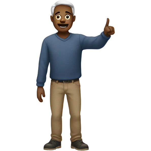 A man pointing at two objects emoji