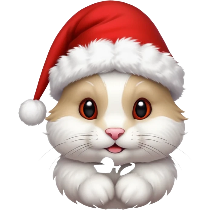 white rabbit in christmas hat emoji