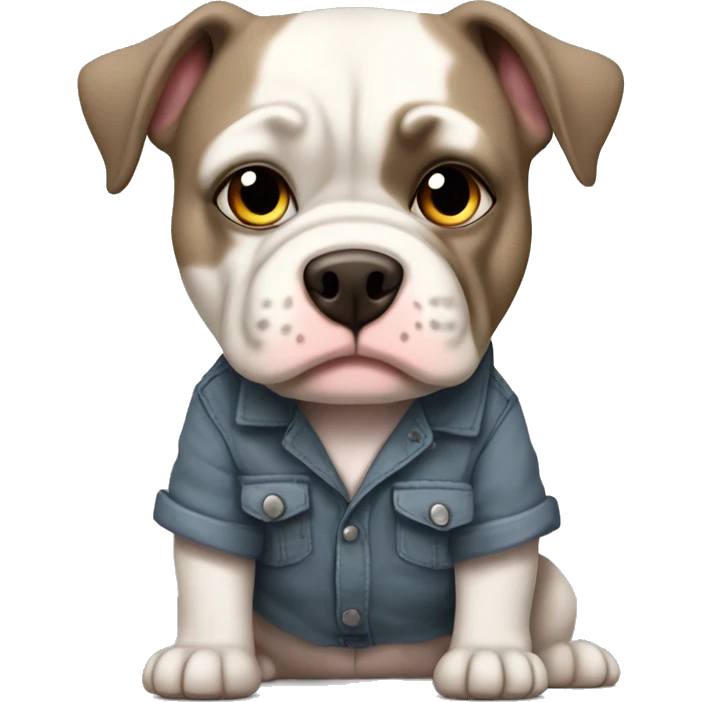 Pocket bully with stocky head and merle colour emoji