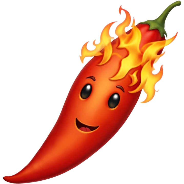 red hot chili pepper with fire emoji