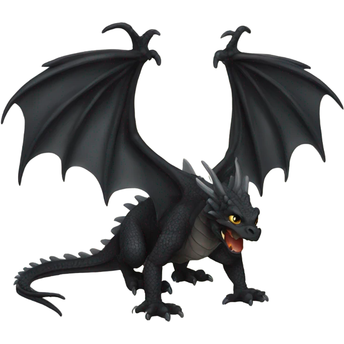 black dragon with wings emoji