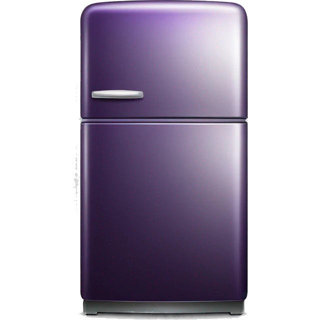 Realistic metallic dark purple fridge isolated.  emoji