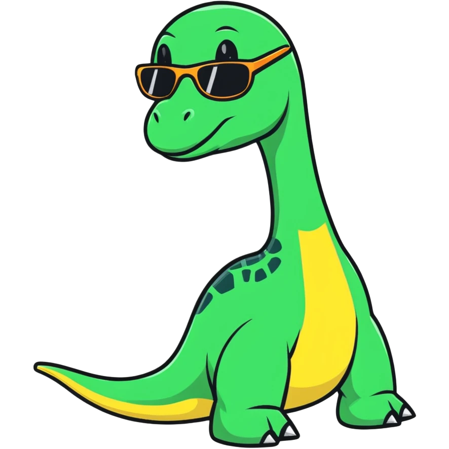 brachiosaurus dinosaur wearing sunglasses emoji