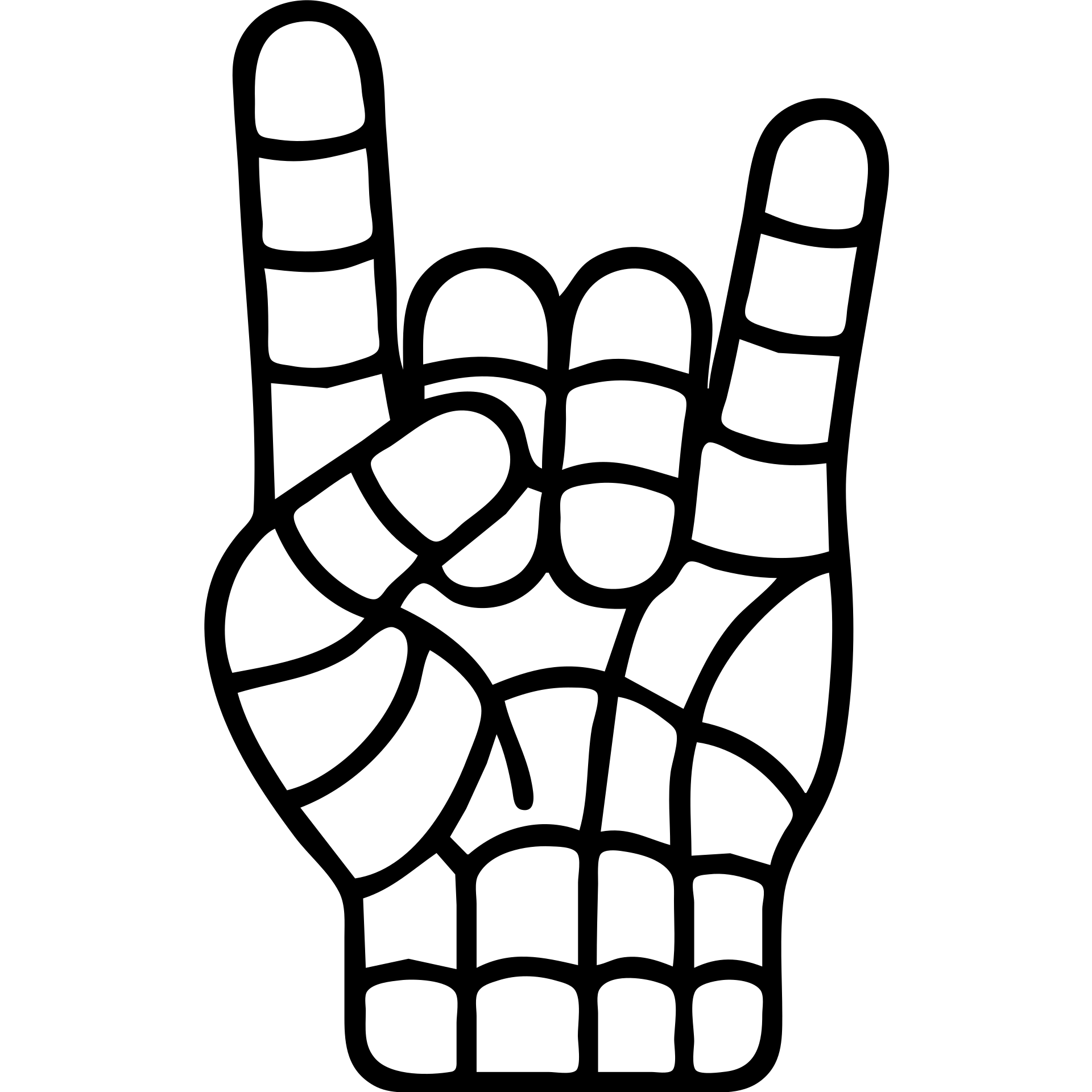 Spider-Man's hand making the rock symbol, outlined icon emoji