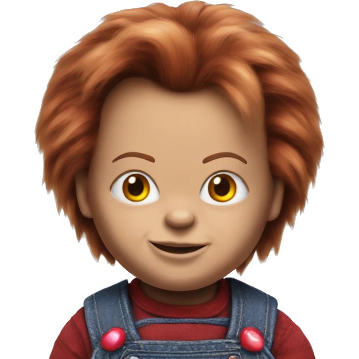 Chucky doll with heart eyes emoji