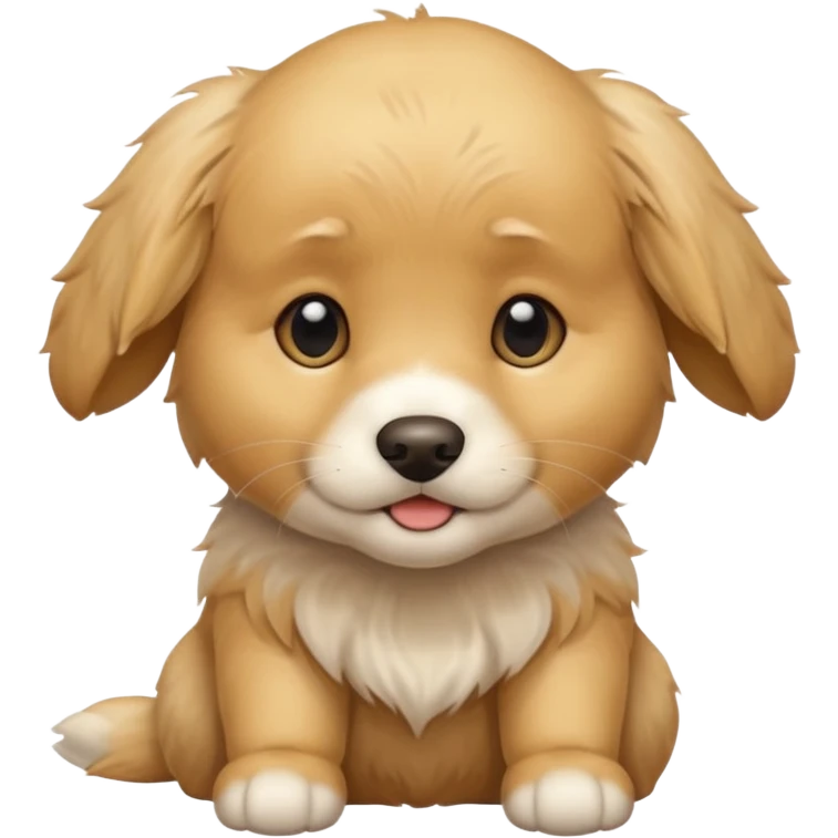 baby golden retriever with a gap un his head emoji
