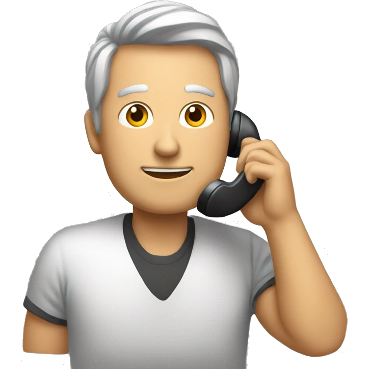 Un homme tenant un téléphone  emoji