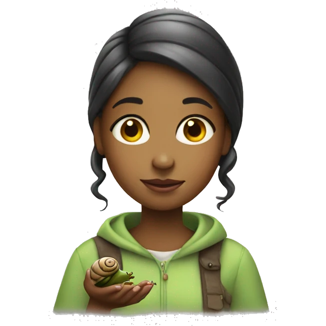 a girl with a snail emoji