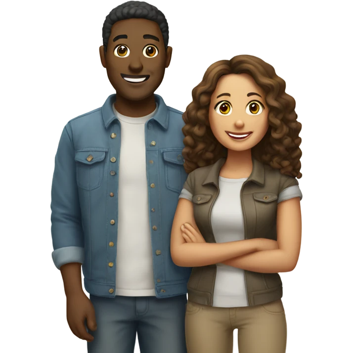 smiling couple in casual attire emoji