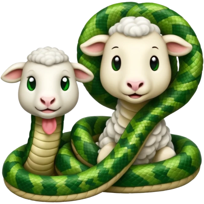 Snake talking to lamb emoji