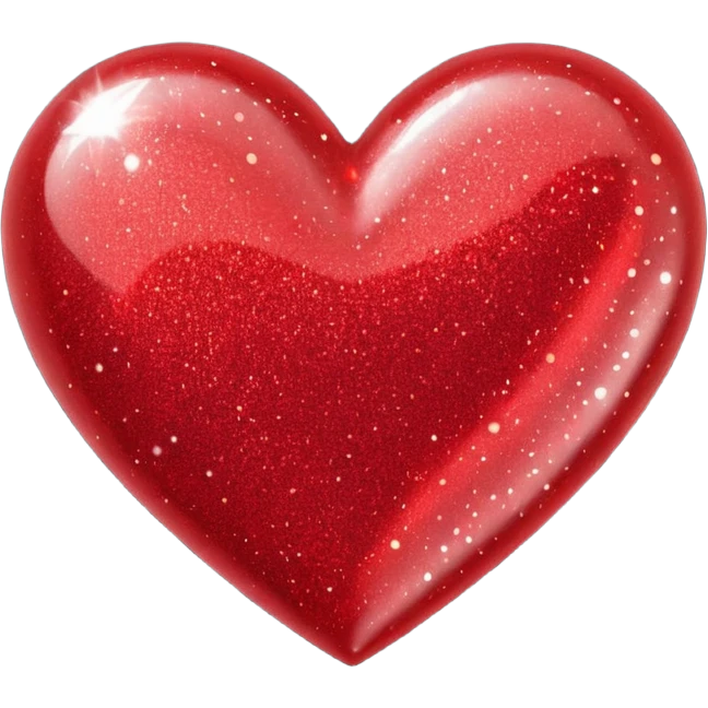 red glitter heart  emoji