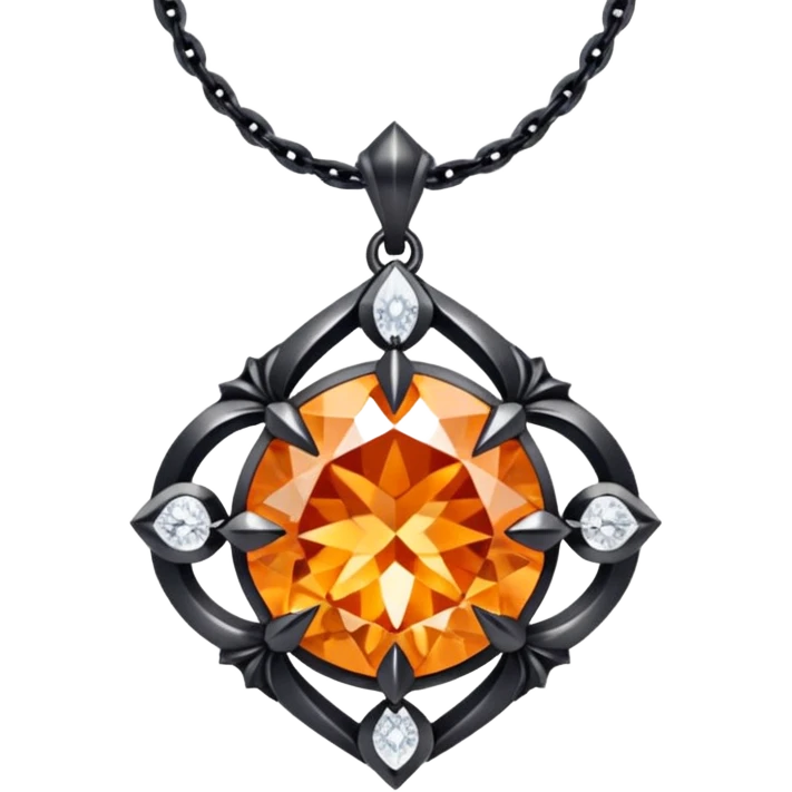 fantasy magic orange necklace diamond emoji