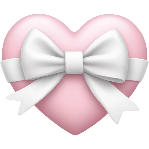 Pastel pink heart with white bow emoji