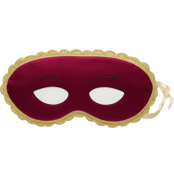 Bordeaux red silk eye mask emoji