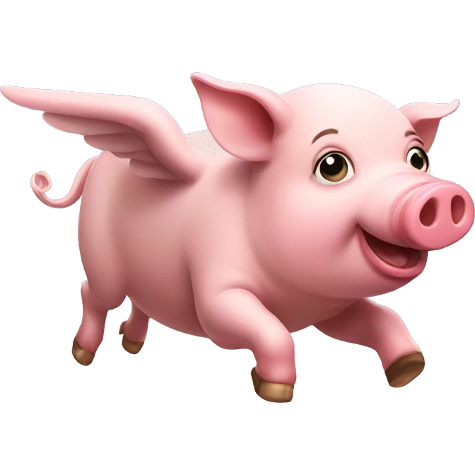 Pig flying  emoji