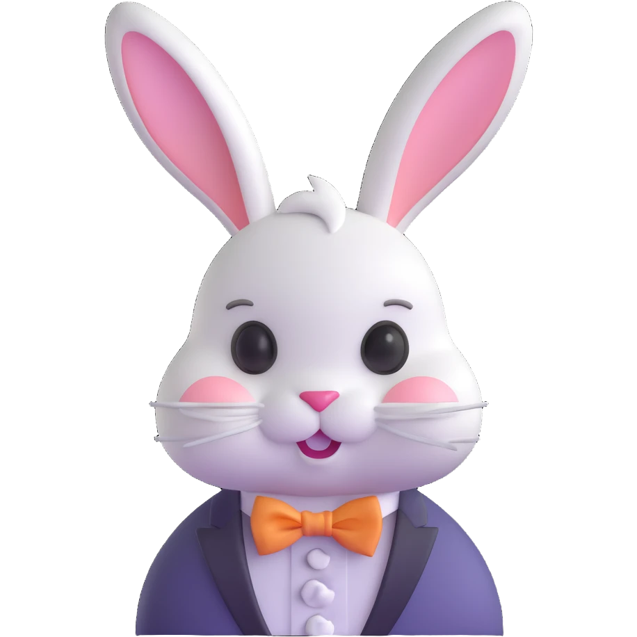 cute Easter bunny with fancy bow tie emoji