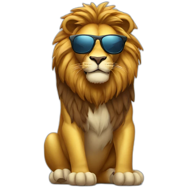 Lion wearing sunglasses emoji