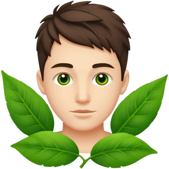 Adam, with fresh green leaves woven together emoji